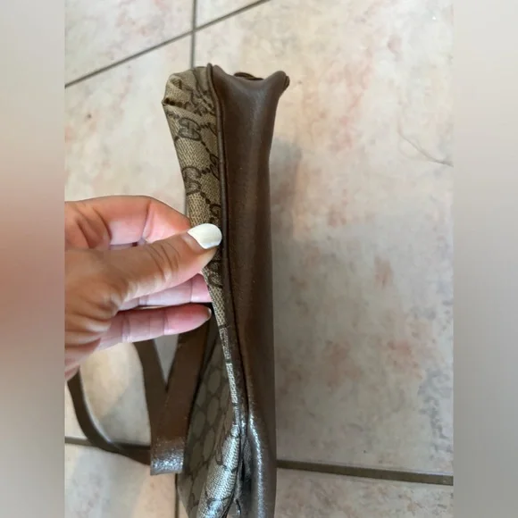 Gucci logo tote gg purse Monogram handbag Shoulder Bag crossbody tassel vintage - Picture 6 of 8